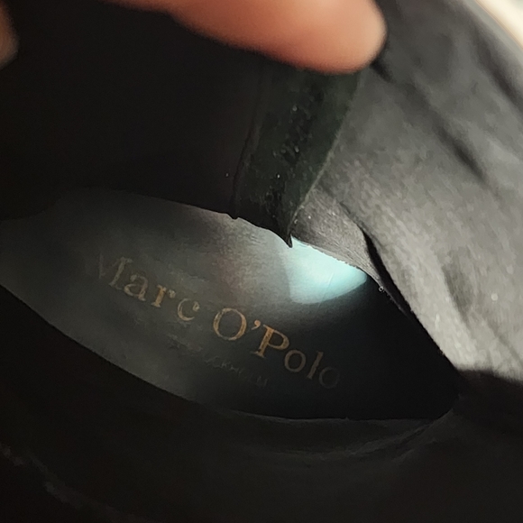 MARC O'POLO Gray Leather Mid-Calf Boots with Chunky Platform Soles, size 38 - Picture 3 of 10